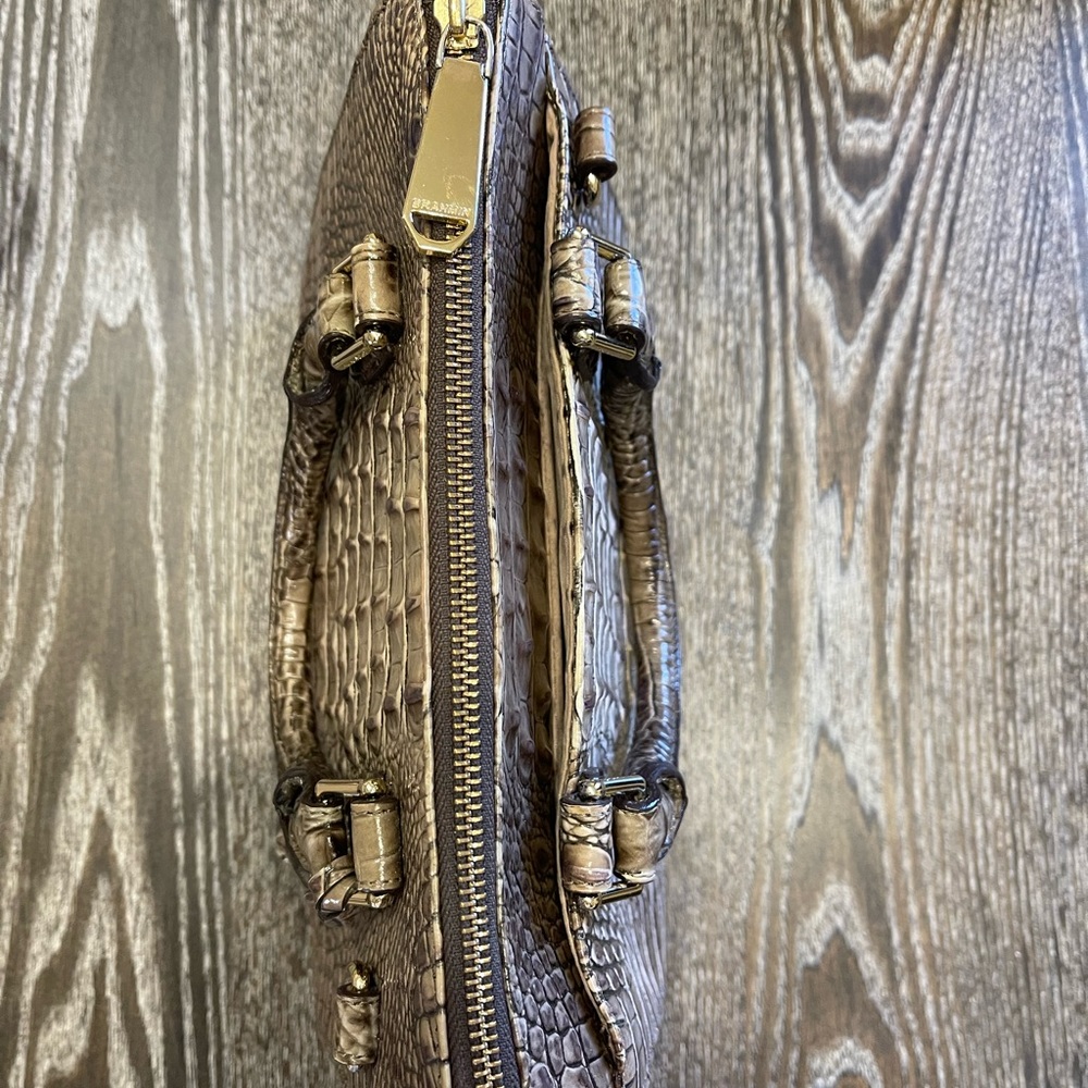 Brahmin Brown Embossed Leather Handbag - Picture 14 of 15